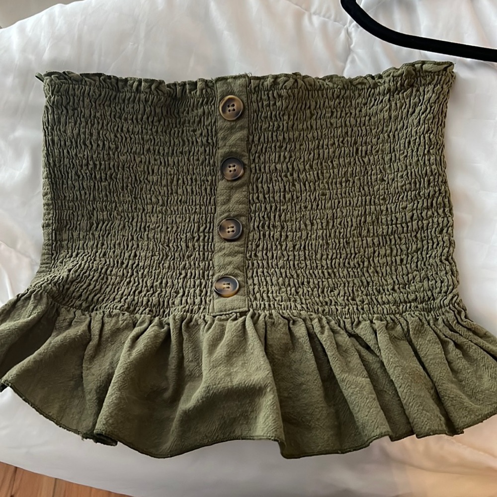 Adorable army green tube top